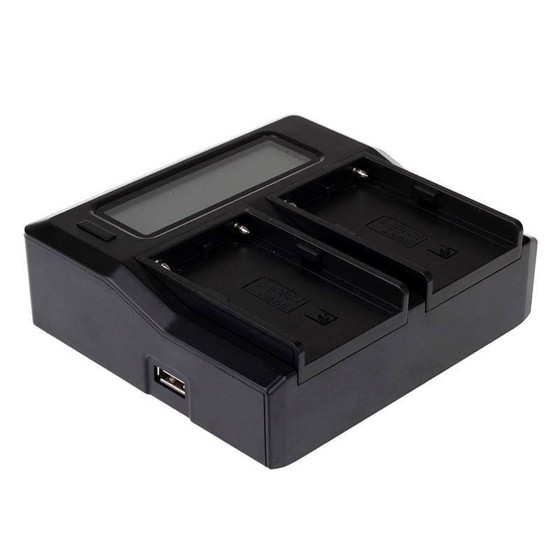 Dual Channel LCD Display Digital Battery Charger with USB Port for Sony BP-U30 / U60 / U90 Battery, Compatible with Sony EX260 / EX280 / FS7