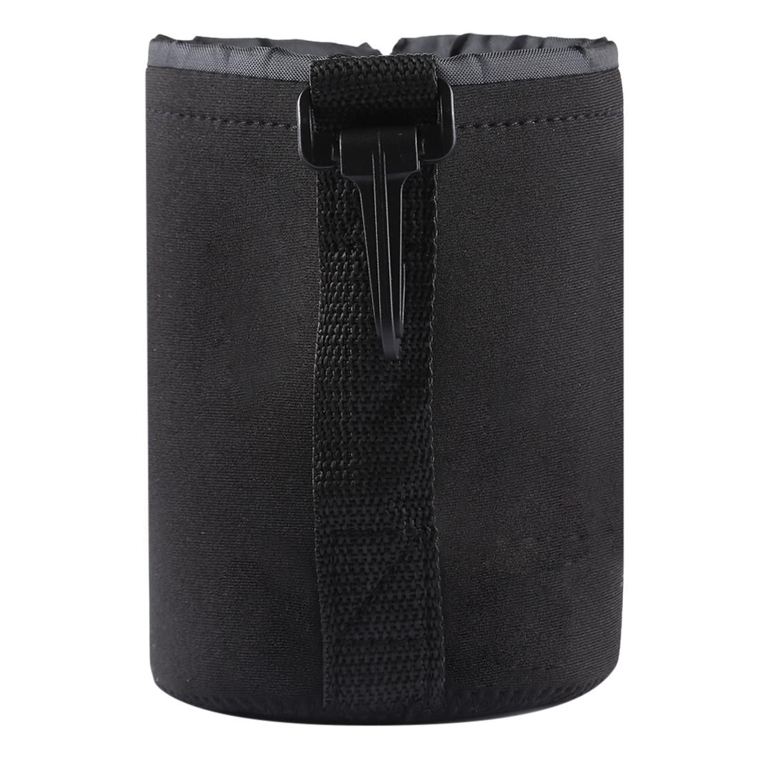 Neoprene SLR Camera Lens Carrying Bag Pouch Bag with Carabiner, Size: 10x14cm (Black)