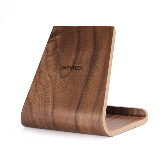 Samdi Walnut Wooden Phone Tablet Stand Holder Dock Station
