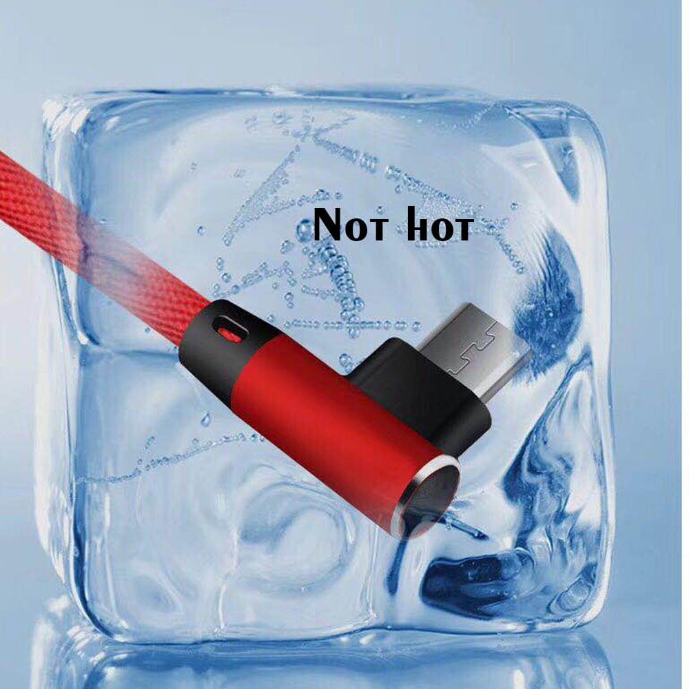 New Micro USB Data Synchro Fast Charging Cable 90 Degree - Android Blue
