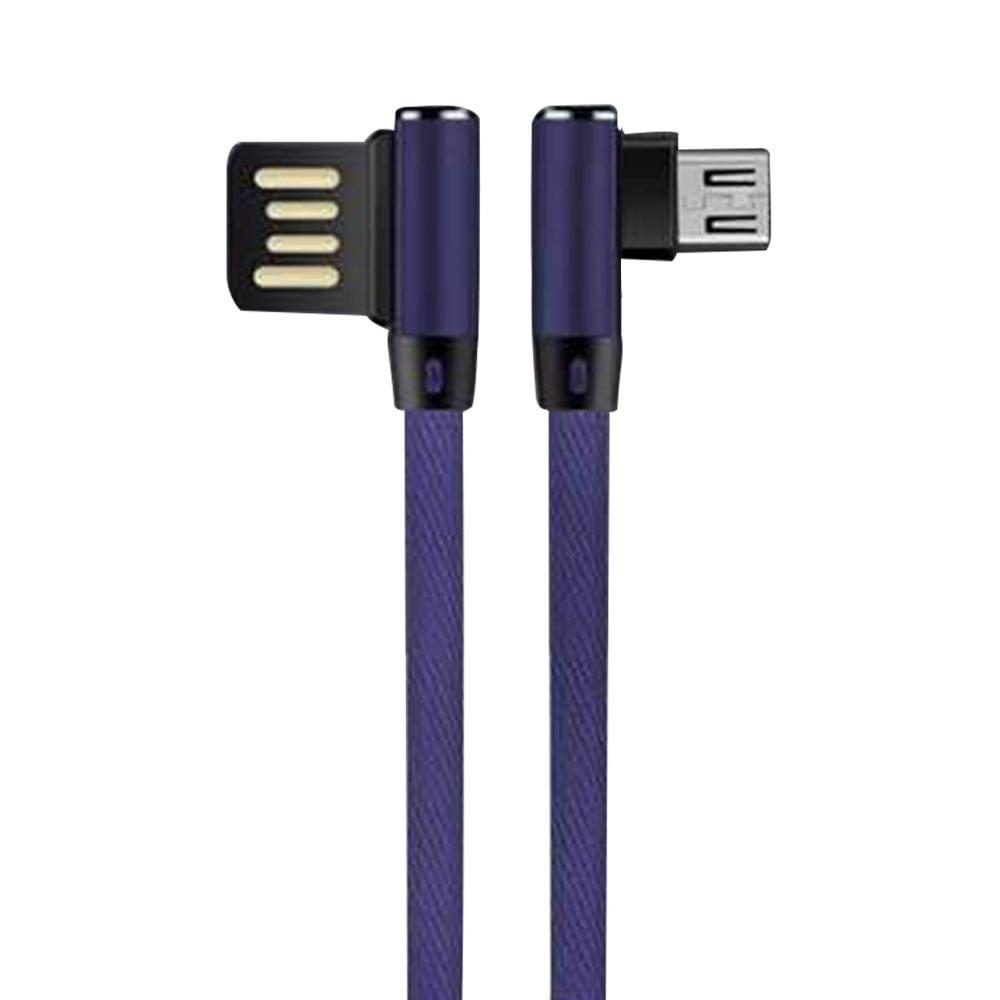 New Micro USB Data Synchro Fast Charging Cable 90 Degree - Android Blue