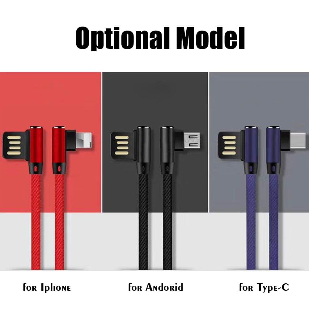 New Micro USB Data Synchro Fast Charging Cable 90 Degree - Android Blue