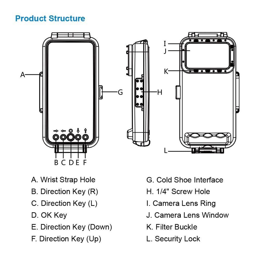 PULUZ 45m/147ft Deep Diving Waterproof Case Mobile Phone