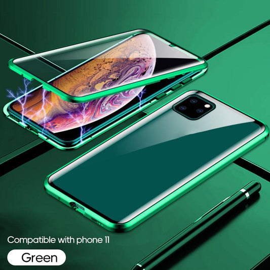 Phone Cover Double-sided Glass Compatible with iPhone - Green&iphone 11