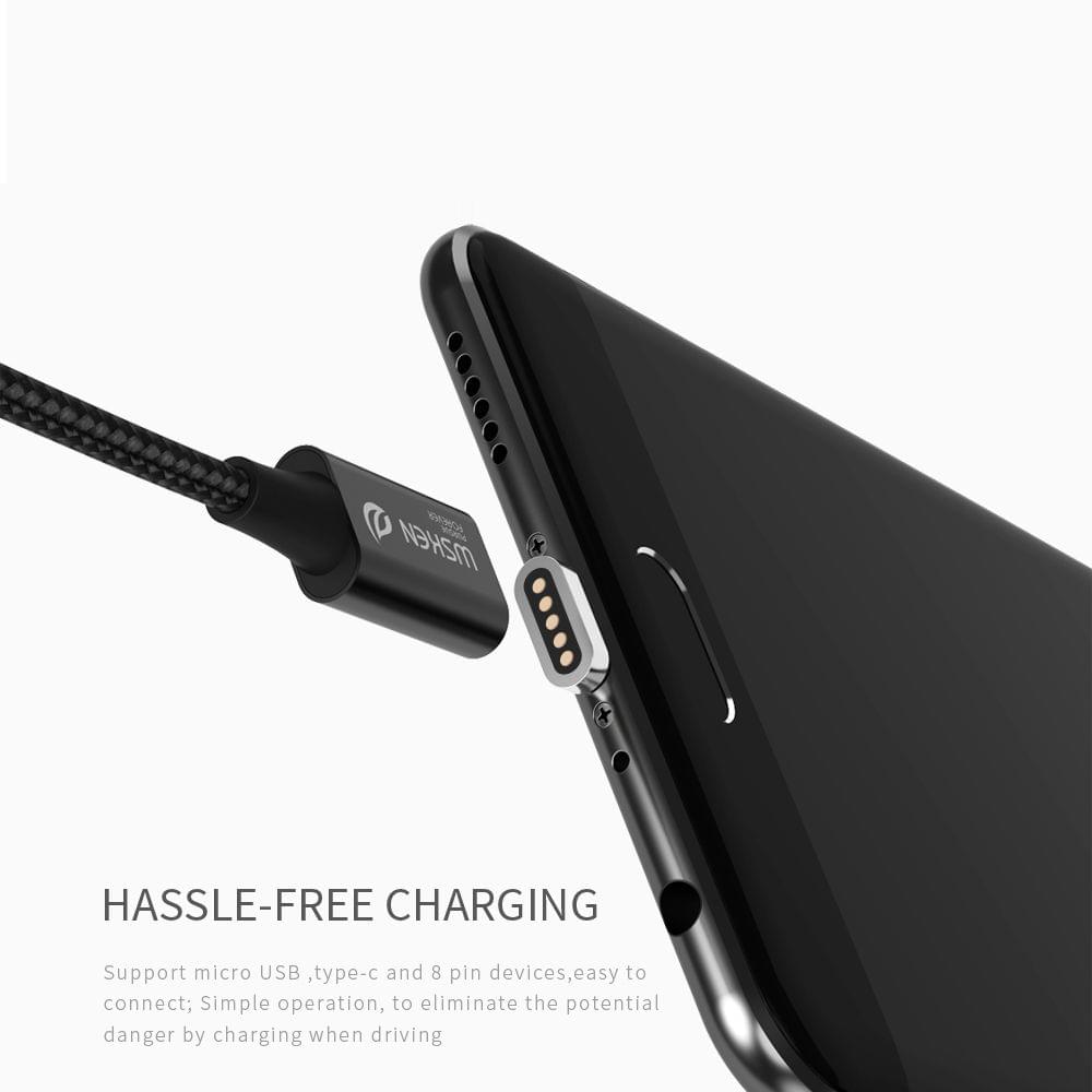 WSKEN X-Cable Lite Metal Magnetic Cable Micro USB Cable LED