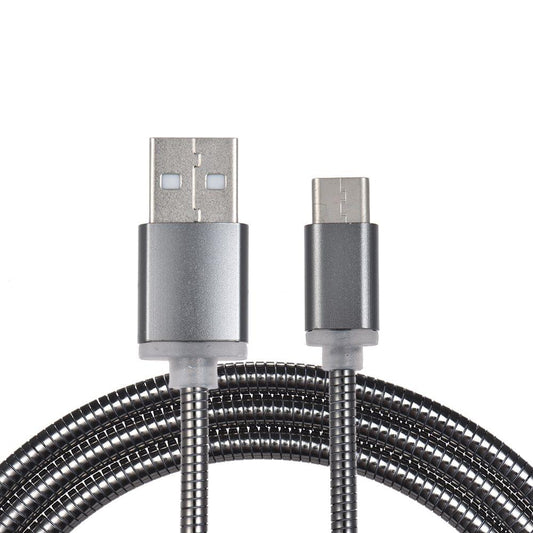 3.3Ft Android USB-C Type-C Metal Spring Charging Cable Sync