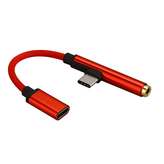 Type-C Audio AUX Converter Charger Cable Splitter Adapter