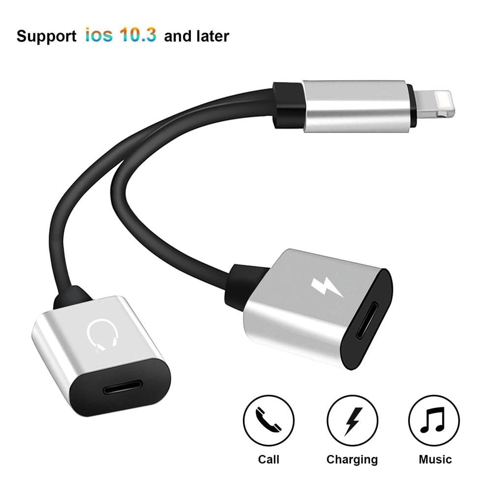 Mini Lightning Splitter Adapter Audio AUX Converter Adapter