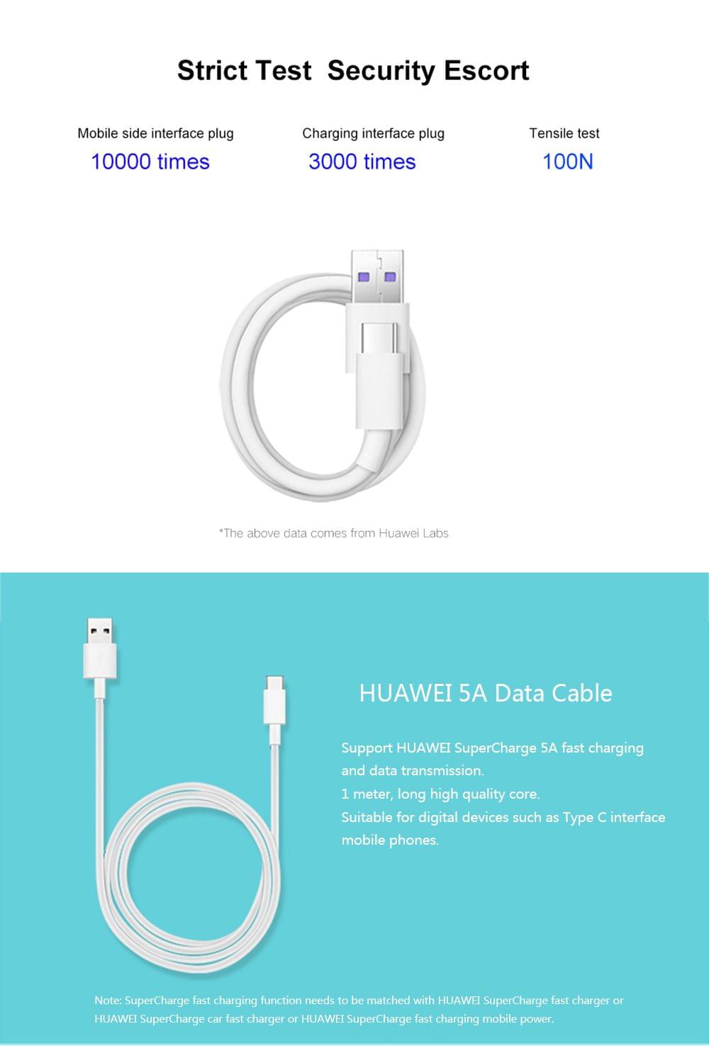 Huawei AP71 Data Cable 5A Type C Cable Fast Charging Cable
