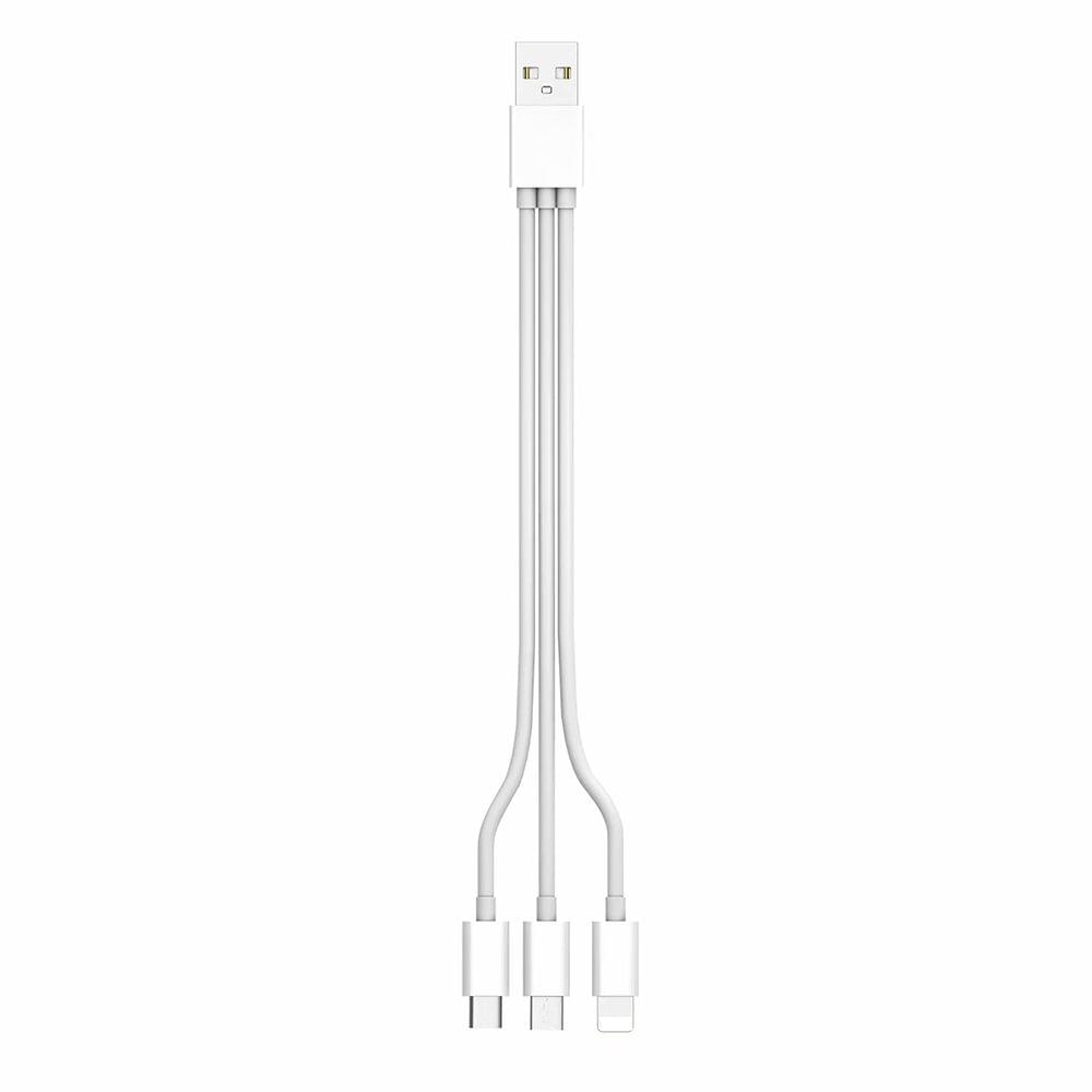 3-In-1 Charging Cable USB to Micro USB + Type C + Lightning
