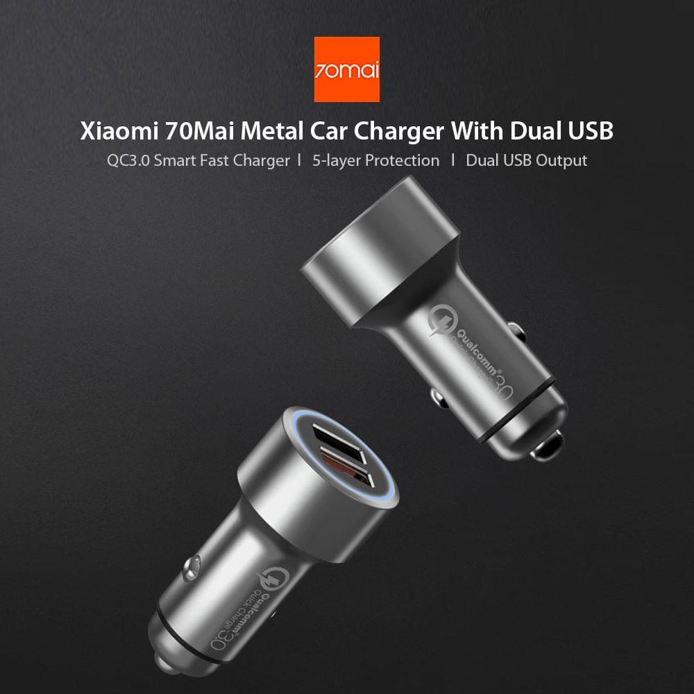 Xiaomi 70Mai Car Charger Quick Charge Dual USB Output– UNIQKART