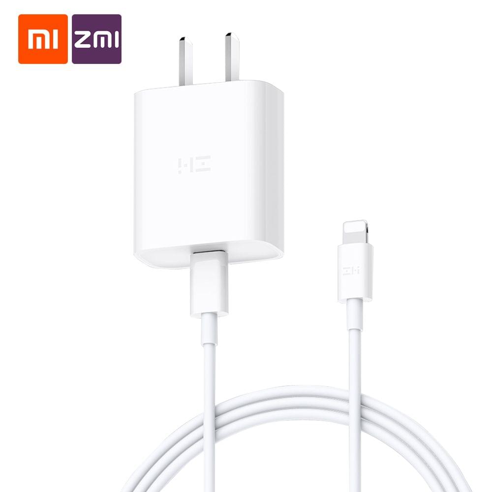 Xiaomi ZMI USB Type-C Fast Charger with USB-C Lightning Data - 18W Charger and  Type-C to Ligtning Cable