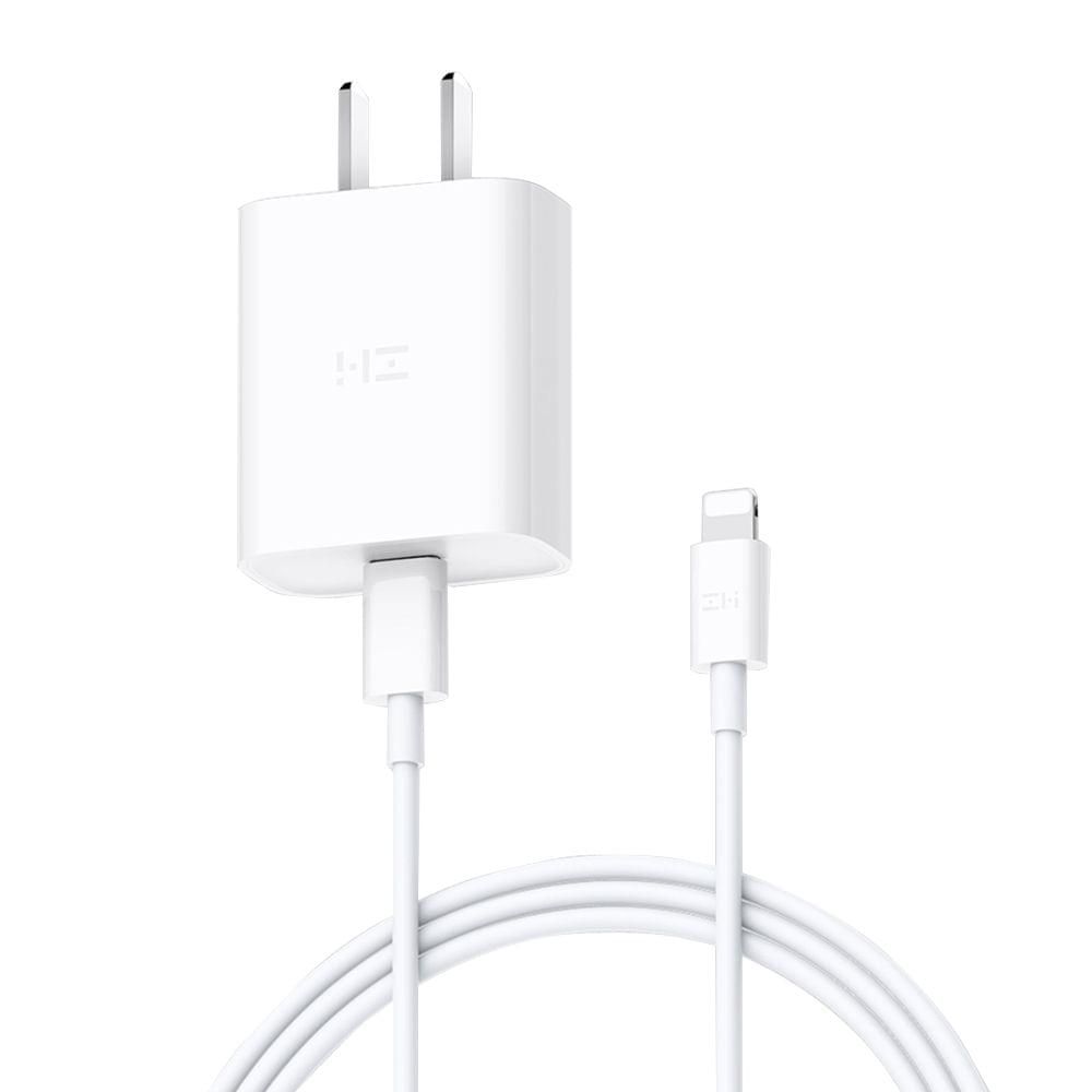 Xiaomi ZMI USB Type-C Fast Charger with USB-C Lightning Data - 18W Charger and  Type-C to Ligtning Cable