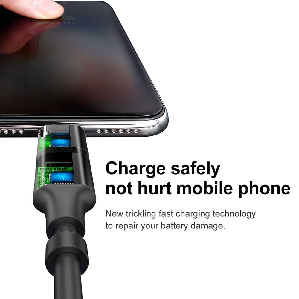 Baseus 3 in 1 USB Cable for iPhone Charger Cable 1.2M Micro