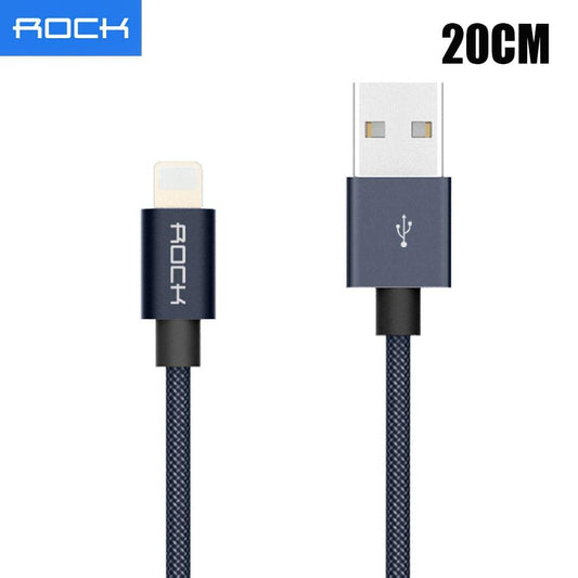 ROCK Metal Charge Sync Data 20CM 8-pin Lightning Cable for - Tarnish 20cm