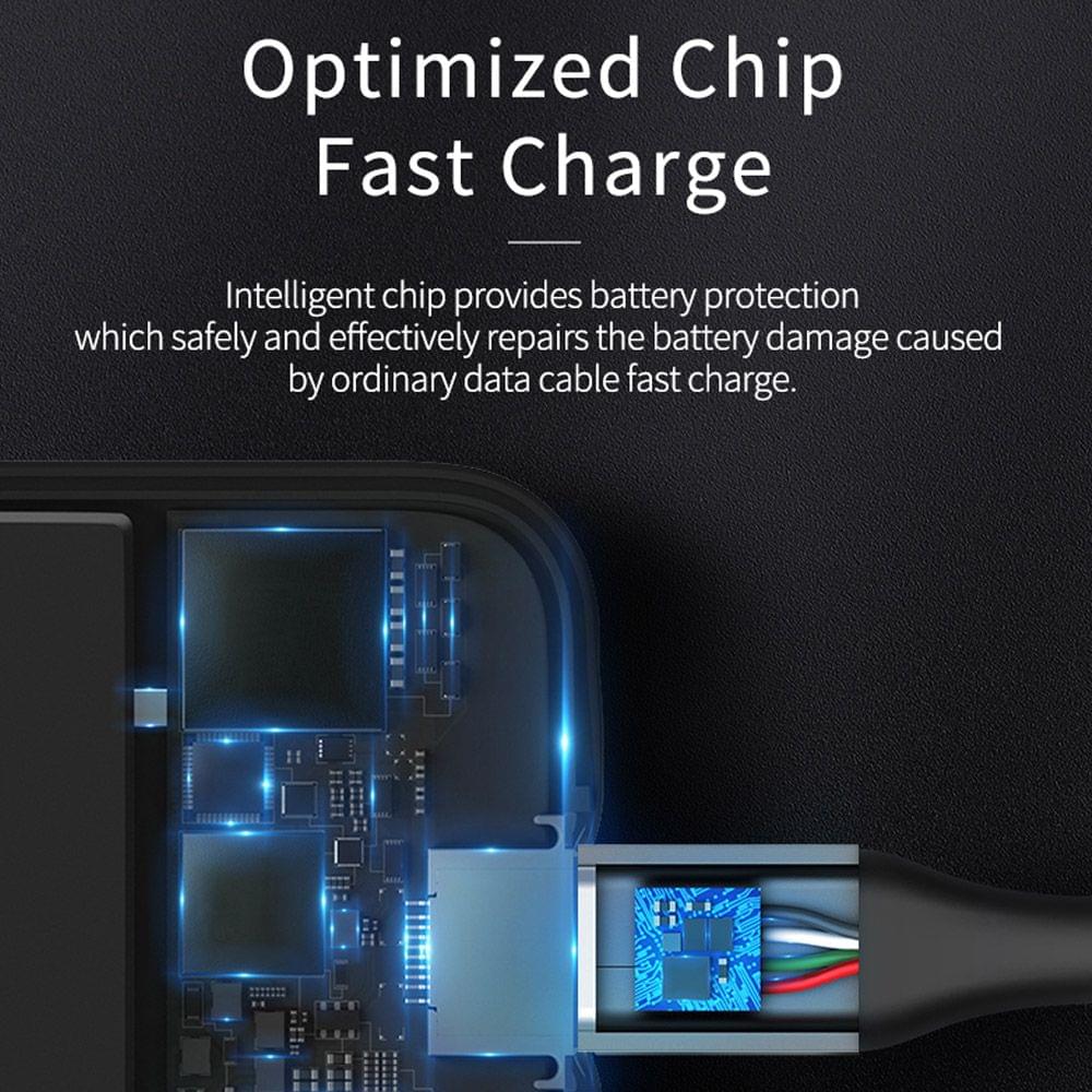 ROCK C8 C TO A 5A Metal Fast Charge Sync Data 200CM Type C - Black 200cm