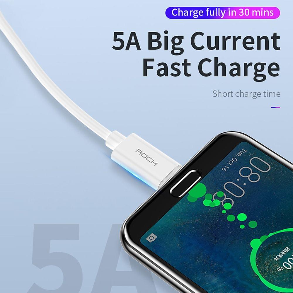 ROCK C4 C TO A 5A Metal QC3.0 SCP Fast Charge Sync Data Type