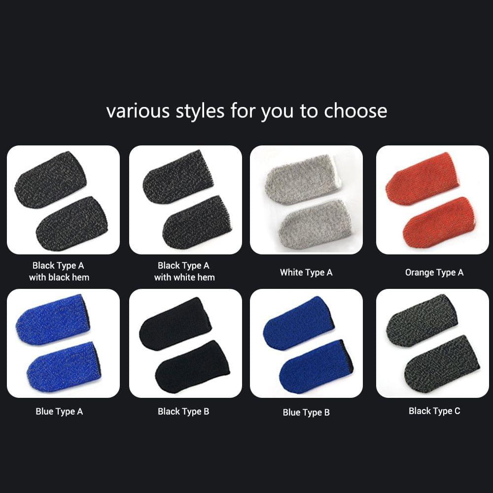 Gaming Finger Sleeve Touchscreen Thumb Sleeve Sensitive - Type A with black hem 10pcs