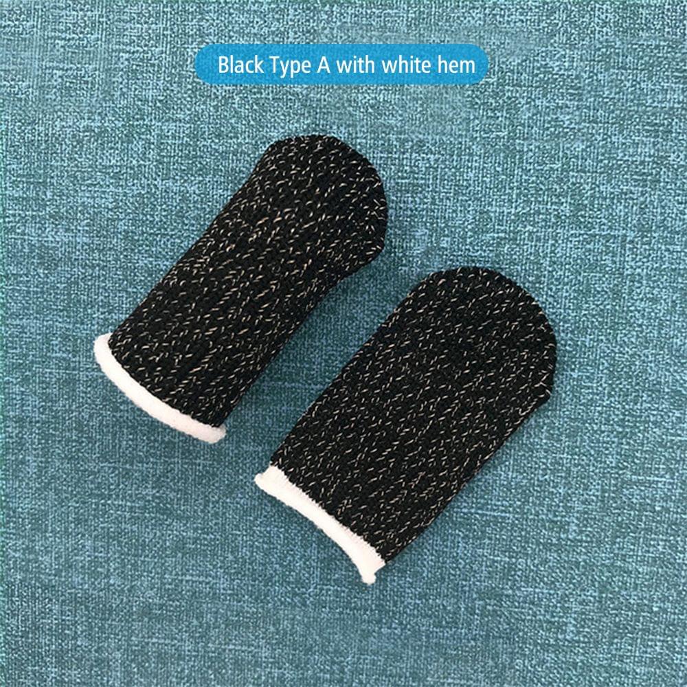 Gaming Finger Sleeve Touchscreen Thumb Sleeve Sensitive - Type A with white hem 8pcs