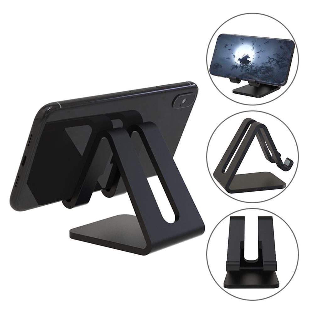 Cell Phone Tablet Stand Desk Thick Case Friendly Phone - Black-2 Plastic