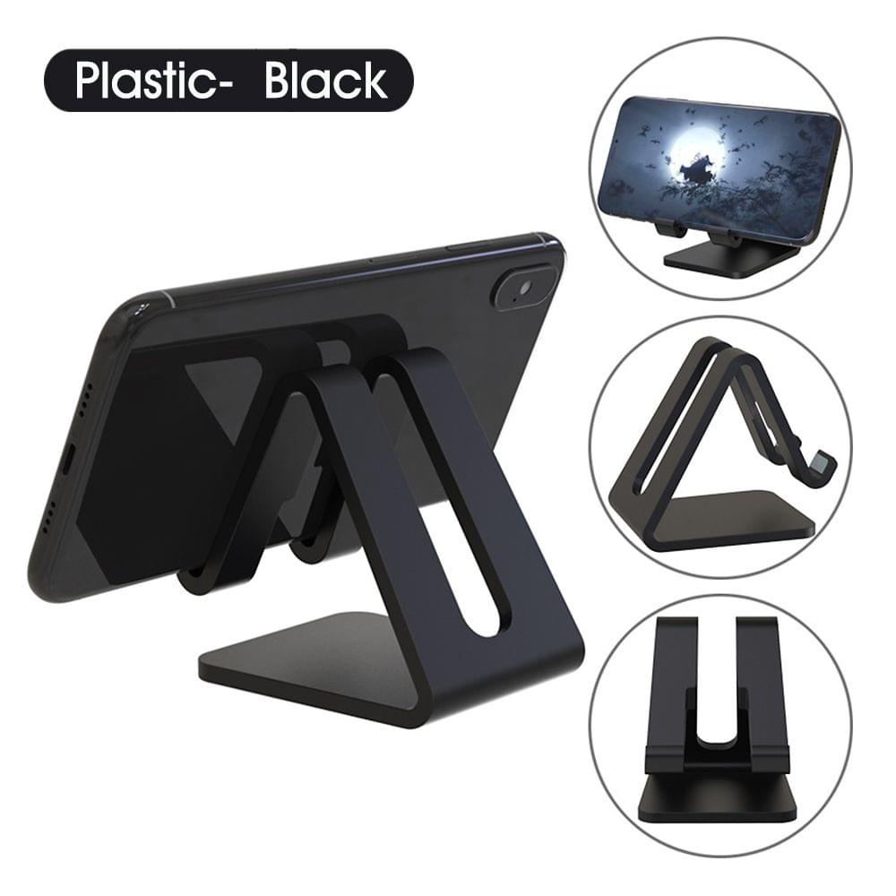 Cell Phone Tablet Stand Desk Thick Case Friendly Phone - Black-2 Plastic