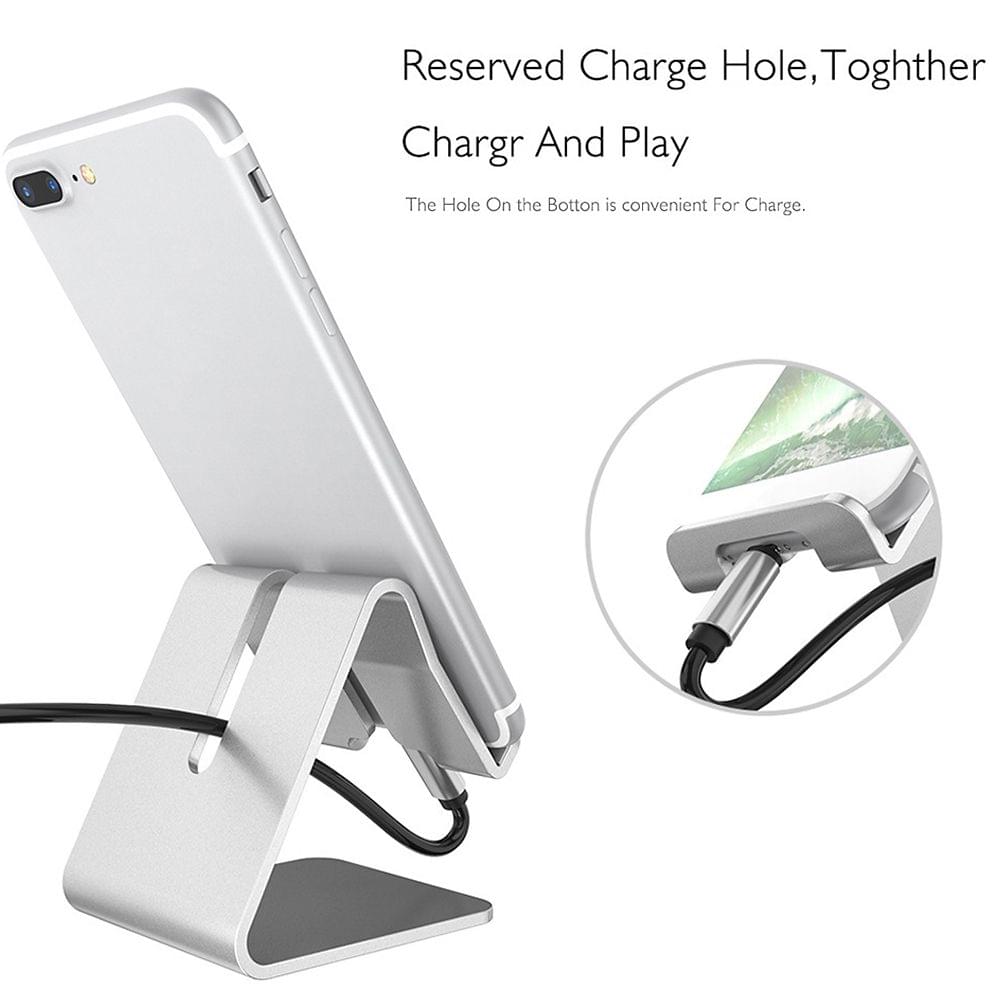 Cell Phone Tablet Stand Desk Thick Case Friendly Phone - Black-2 Plastic