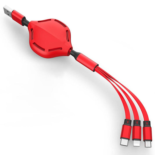 Retractable 3 in 1 USB Cable 4ft Skeleton Multi Charging
