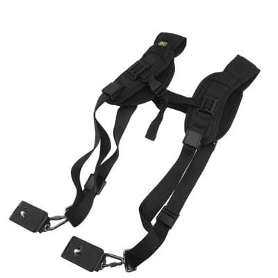 Quick Release Double Shoulder Harness Soft Pad Decompression Foam Shoulder Strap Belt for DSLR Digital Cameras (Black)