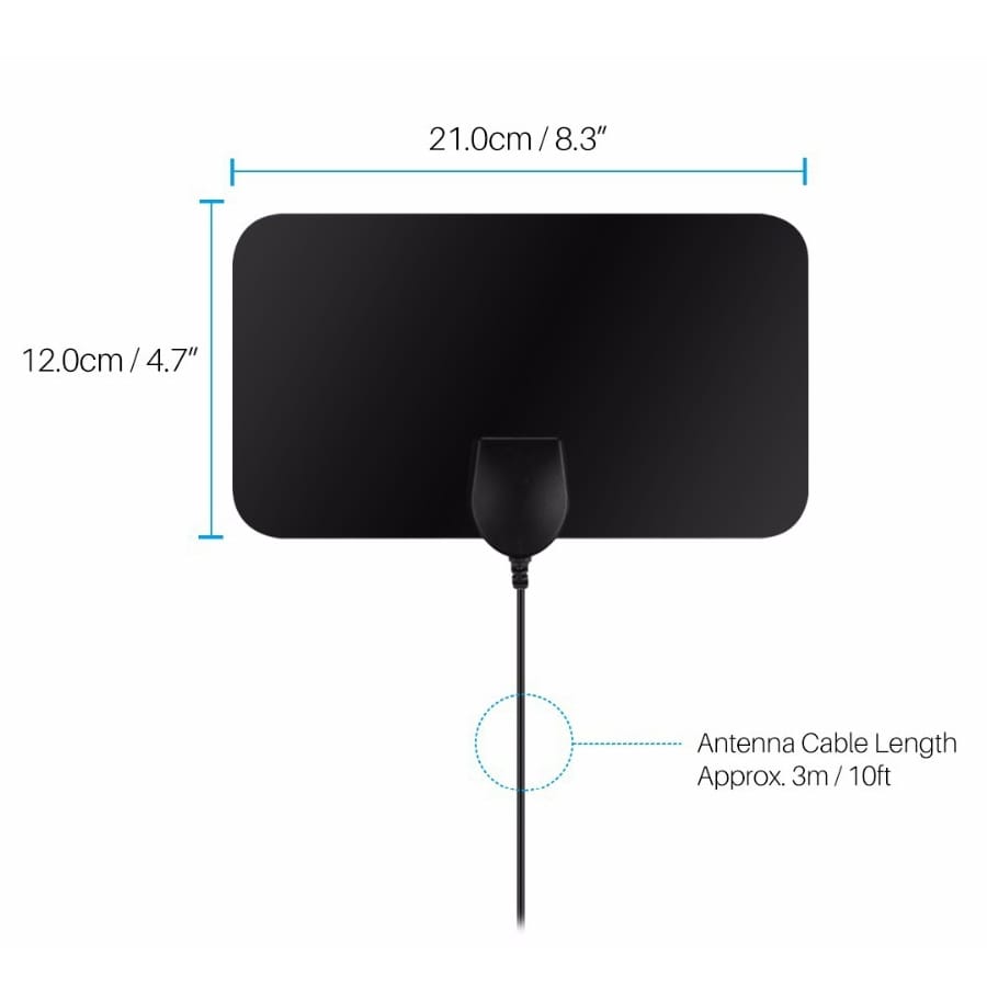 60 Miles Range 25dBi High Gain Amplified Digital HDTV Indoor Outdoor TV Antenna with 4m Coaxial Cable & IEC Adapter