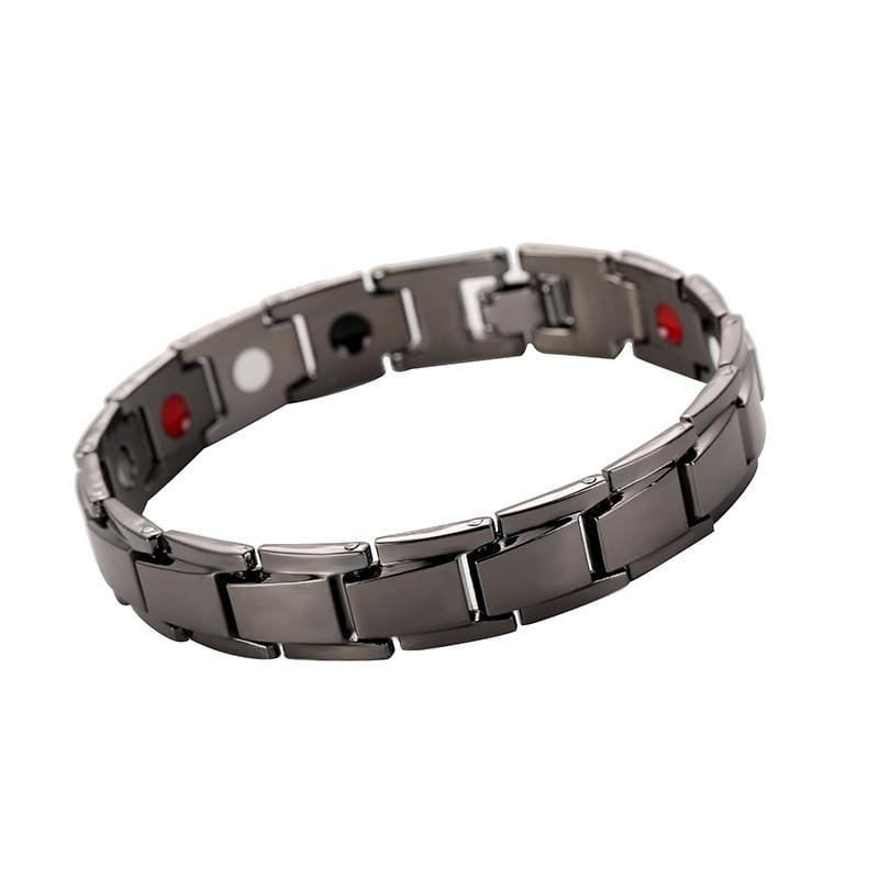 Men Detachable Titanium Steel Magnetic Therapy Bracelet Jewelry (Black)