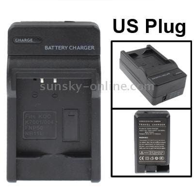 Digital Camera Battery Charger for KOD K7001 / K7004 / FUJI FNP50 / Canon NB-11L (Black)