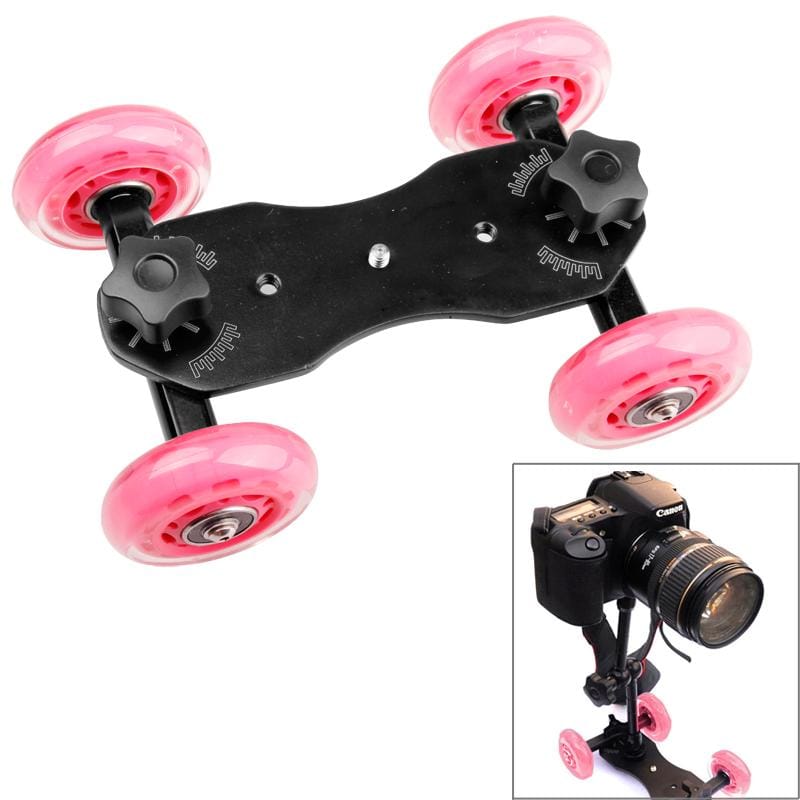 DEBO IV Video Slider Track Dolly Car for DSLR Camera / Canon 5D2 (Pink)