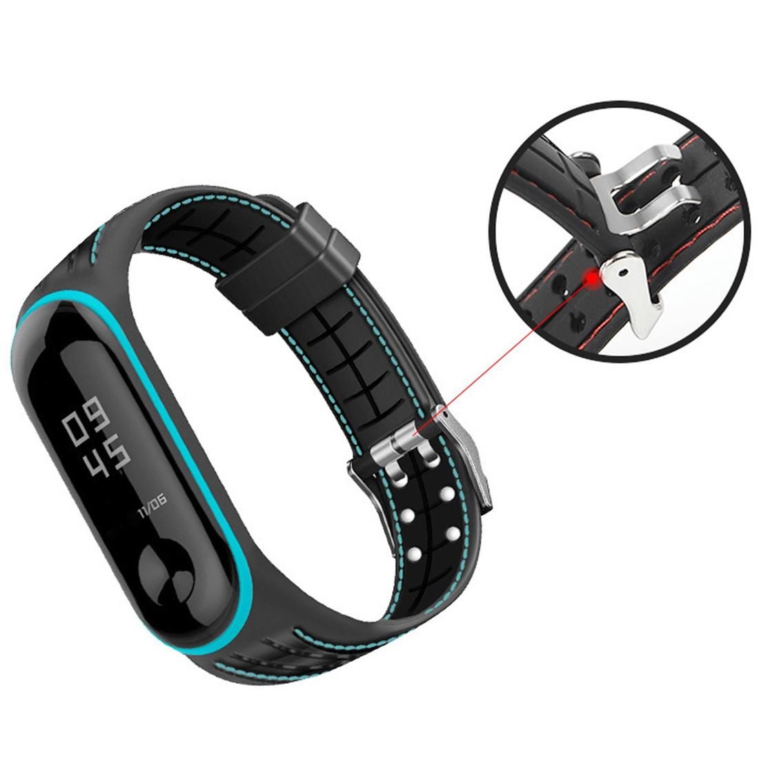 For Xiaomi Mi Band 4 / 3 Silicone Two-color Thread Replacement Strap Watchband, Style:Honeycomb Texture (Grey)