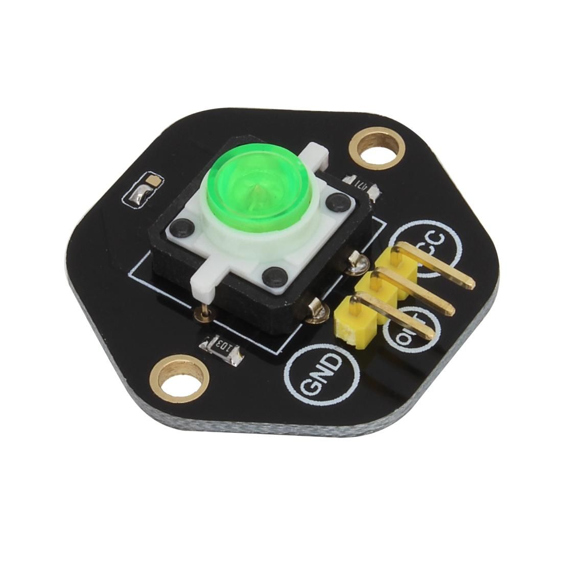 LandaTianrui LDTR-RM012 Button Switch Module with Green LED Indicator Light for Arduino UNO / MEGA / Raspberry Pi / AVR / STM32 (Black)