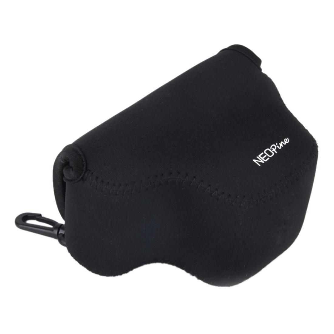 NEOpine Neoprene Soft Triangle Camera Bag + Hand Strap + Cleaning Cloth Set for Samsung NX3000 Camera 20-50mm Lens (Black)