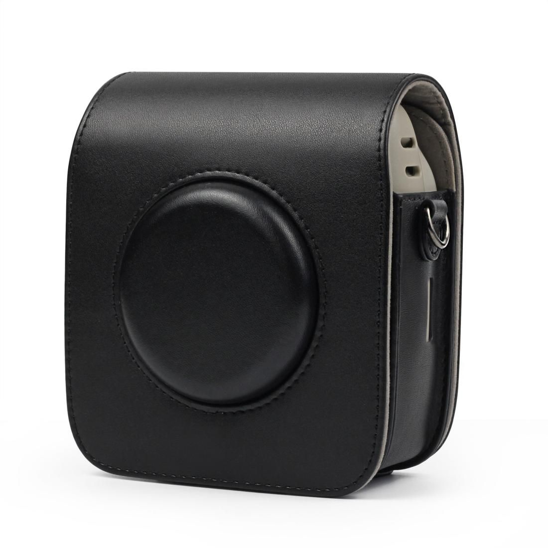 Full Body Camera PU Leather Case Bag with Strap for Fujifilm Instax Square SQ20 (Black)