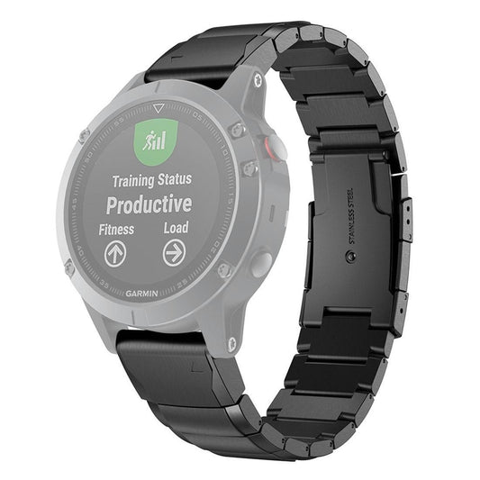 Quick Dismantling Steel Wrist Strap Watchband for Garmin Fenix 5 22mm (Black)