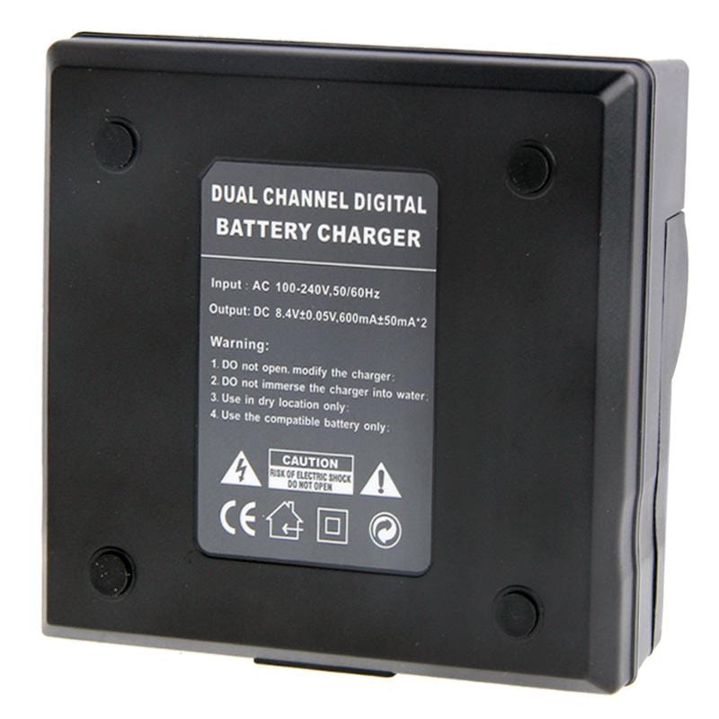 Dual Channel Digital Battery Charger for Canon LP-E6 (Black)