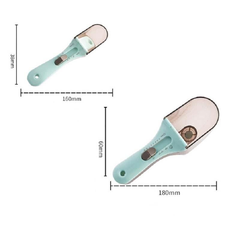 2 in 1 Kitchen Tool Plastic Measuring Spoon Adjustable Baking Tool Measuring Spoon, Specification:1 Large 1 Small Set (Light Blue)