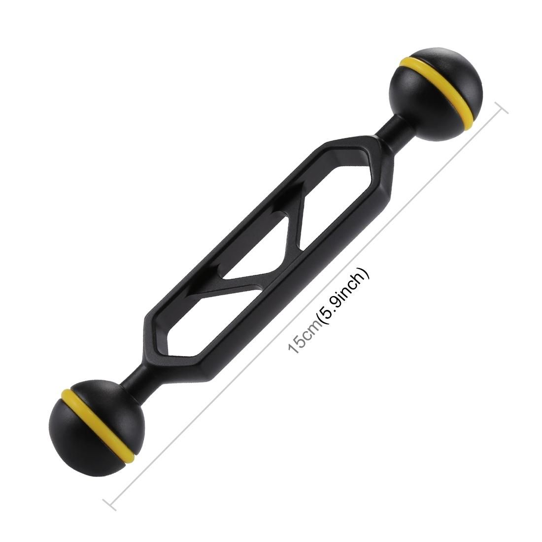 PULUZ 5 inch 12.6cm Aluminum Alloy Dual Balls Arm for Underwater Torch / Video Light, Ball Diameter: 2.5cm