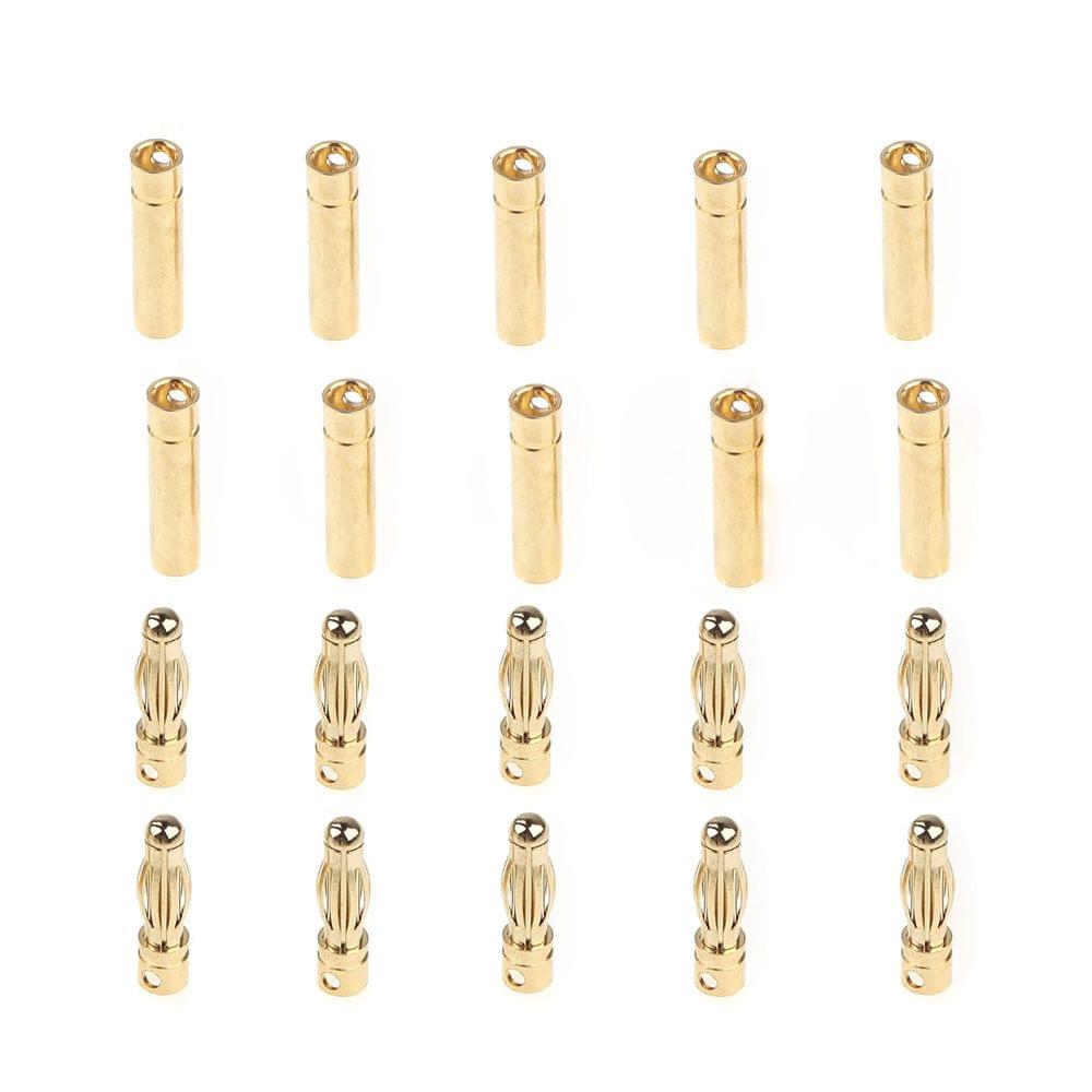 GoolRC 10 Pairs 4.0mm Copper Bullet Banana Plug Connectors