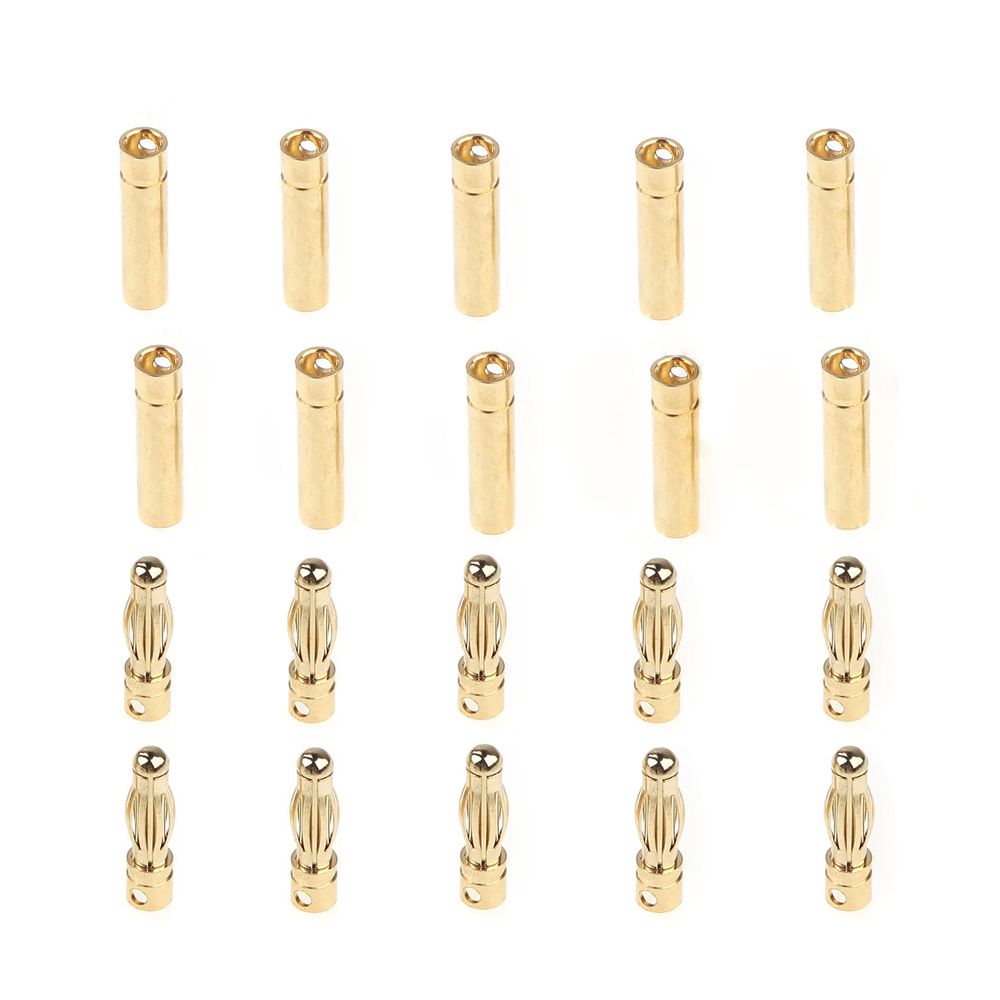 GoolRC 10 Pairs 4.0mm Copper Bullet Banana Plug Connectors