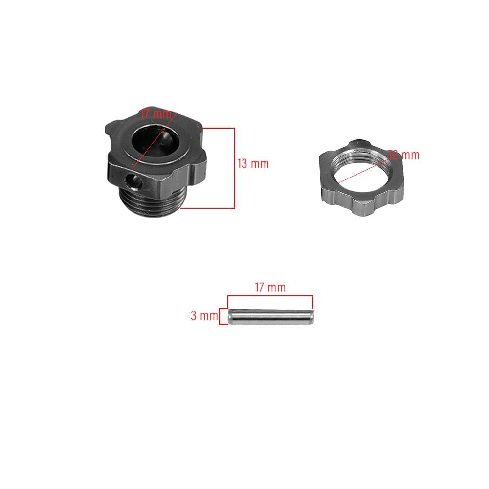 M17 17mm Aluminum Wheel Hex Hubs Adapter Nut with Pin for