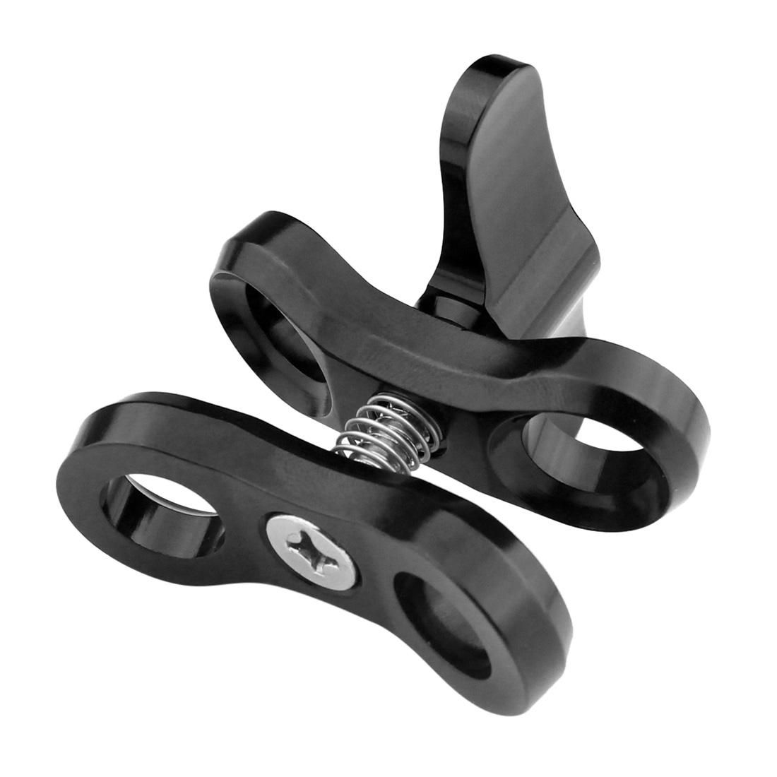 PULUZ Ball Clamp Close Hole Diving Camera Bracket CNC Aluminum Spring Flashlight Clamp for Diving Underwater Photography System (Black)