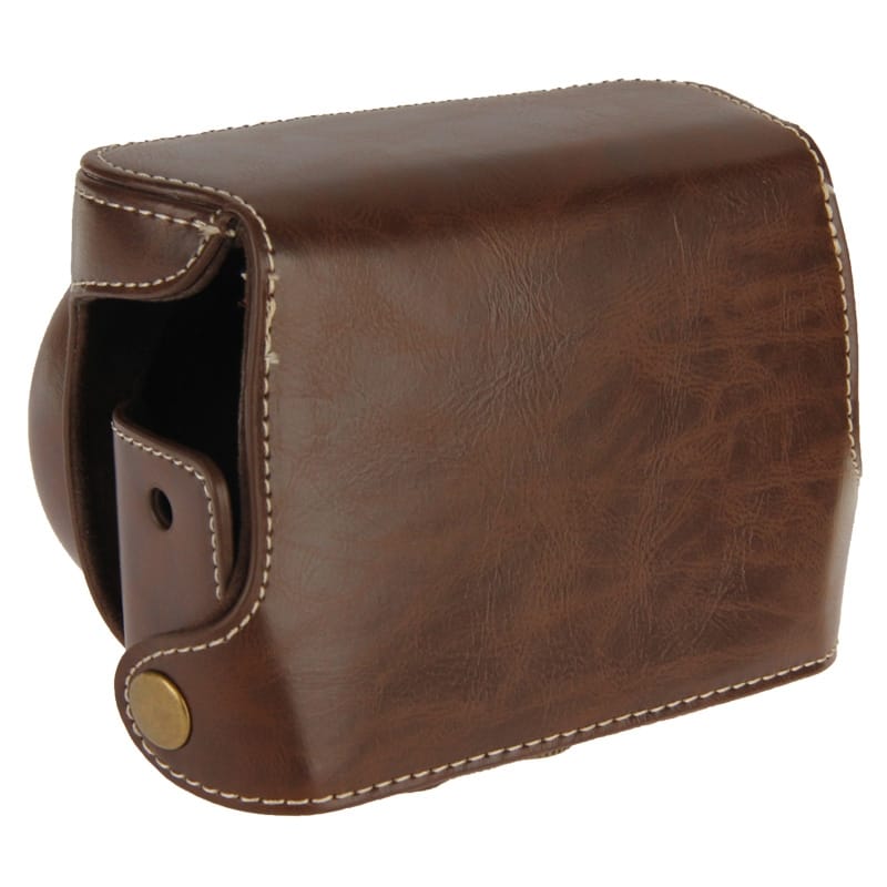 Retro Style Leather Bag with Lanyard for Canon G1X Mark II (Brown)