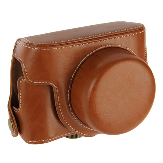 Retro Style Leather Bag with Lanyard for Canon G1X Mark II (Brown)