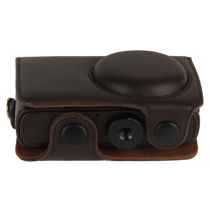 Retro Style Leather Bag with Lanyard for Nikon P330 (Coffee)