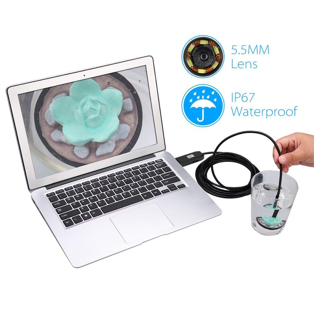 OWSOO  6 LED 5.5MM Lens Endoscope IP67 Waterproof Inspection - 1m