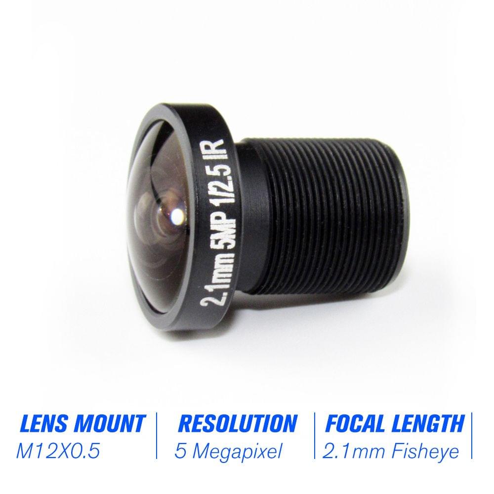 2.1mm Lens Fisheye CCTV Lens 1/2.5" HD 5.0 Megapixel For IP
