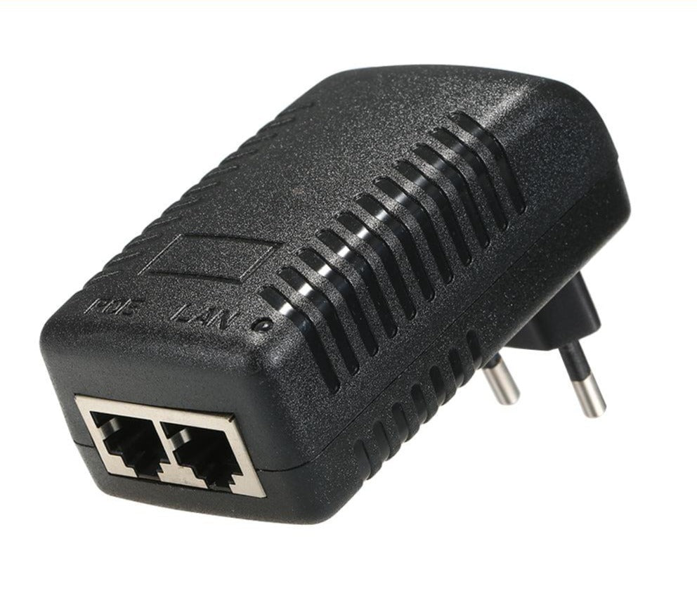 POE Injector Ethernet Power Supply Adapter DC48V 0.5A 15.4W, - EU Plug